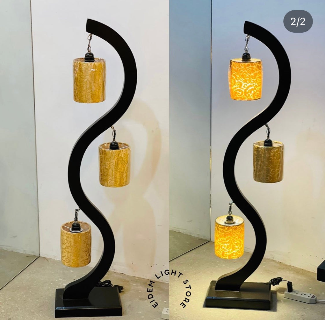 SKU : 107 - 'S' Type Triple Shade Floor lamp