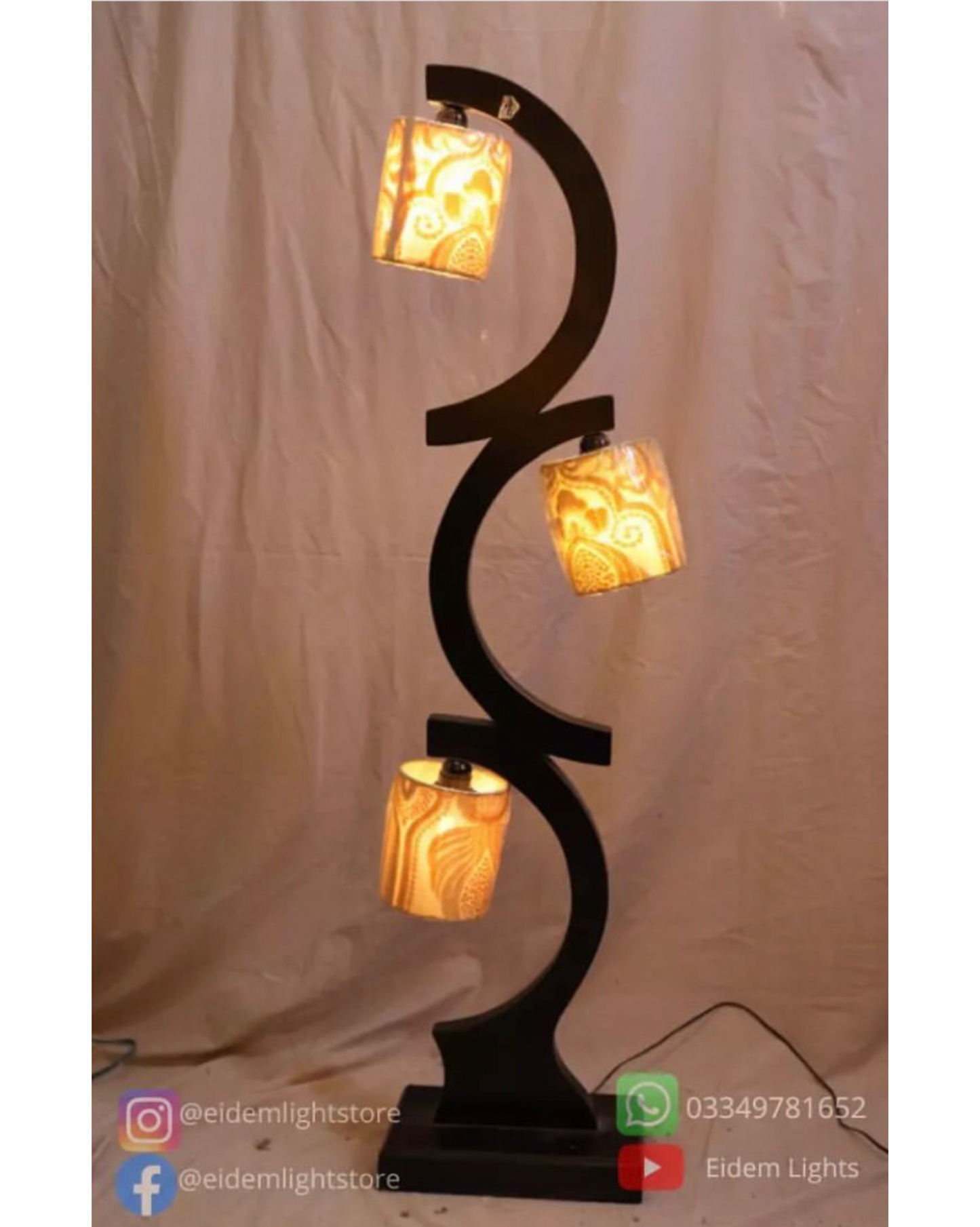 SKU : 107(B) - 'C' Type Triple Shade Floor lamp