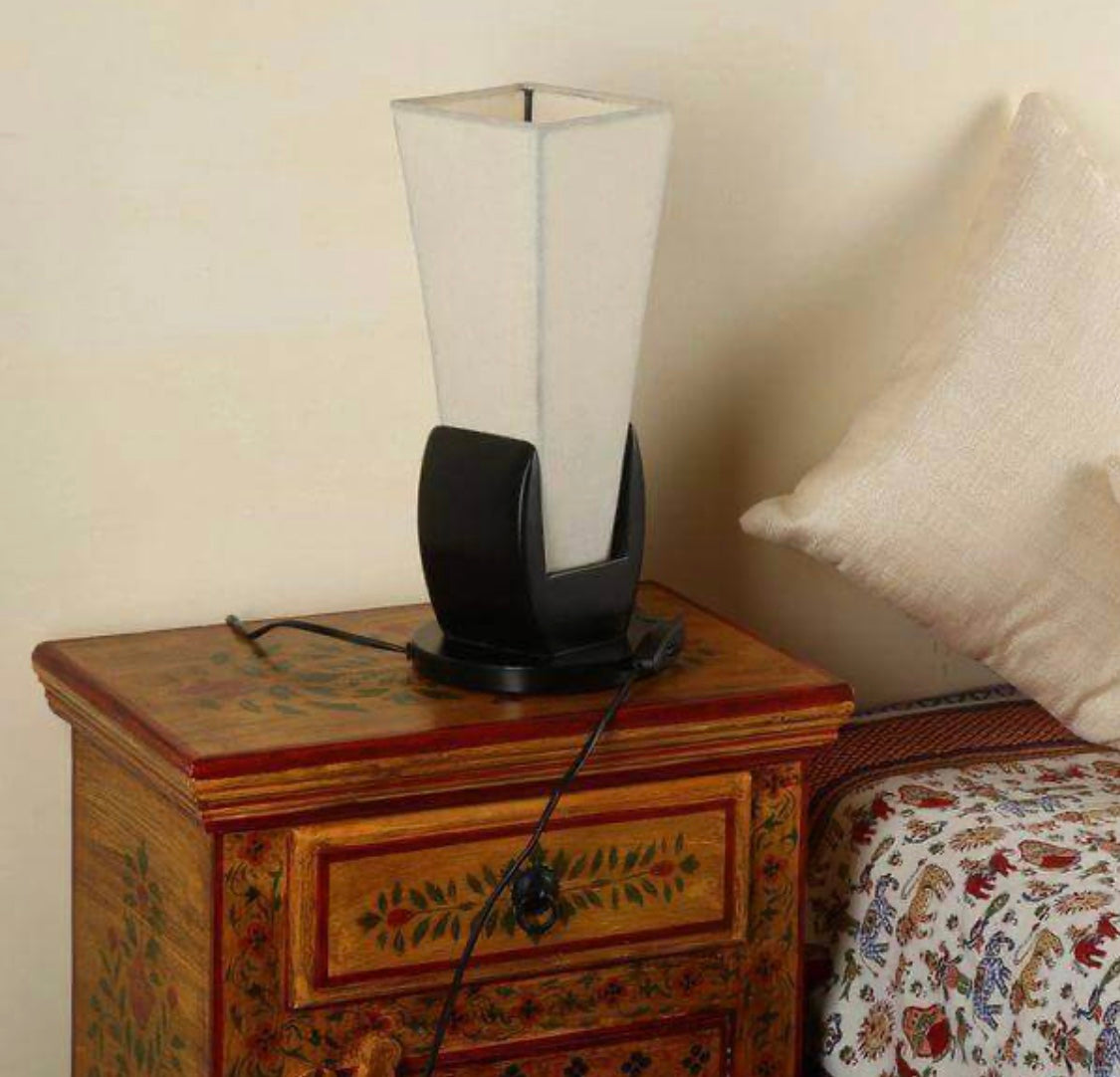SKU : 007 - Pyramid Table Lamp - Wooden glossy (pair)