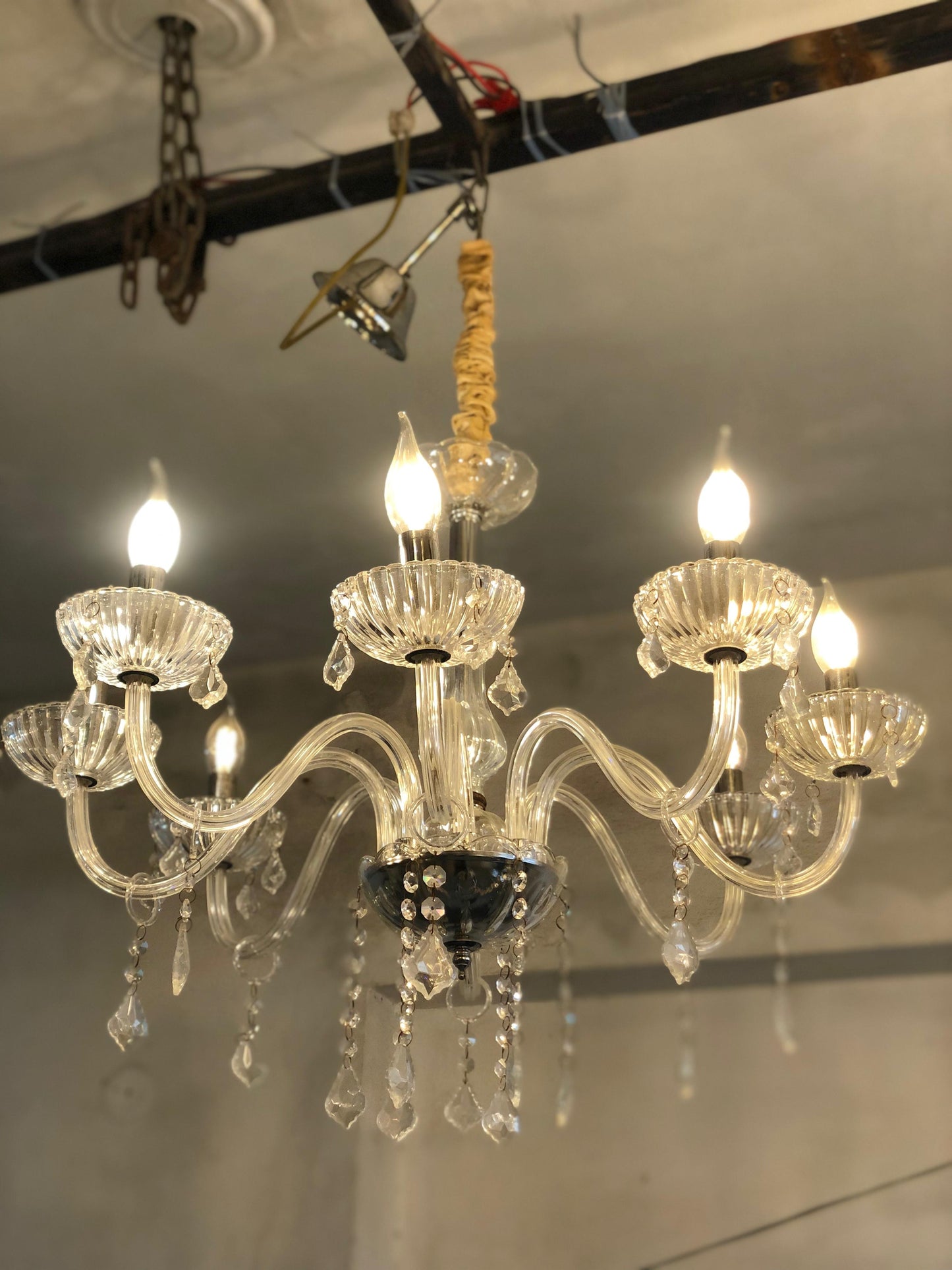 ⚡ Mega Chandeliers Sale – Up to 60% OFF – Candle Glass White Chandelier ⚡