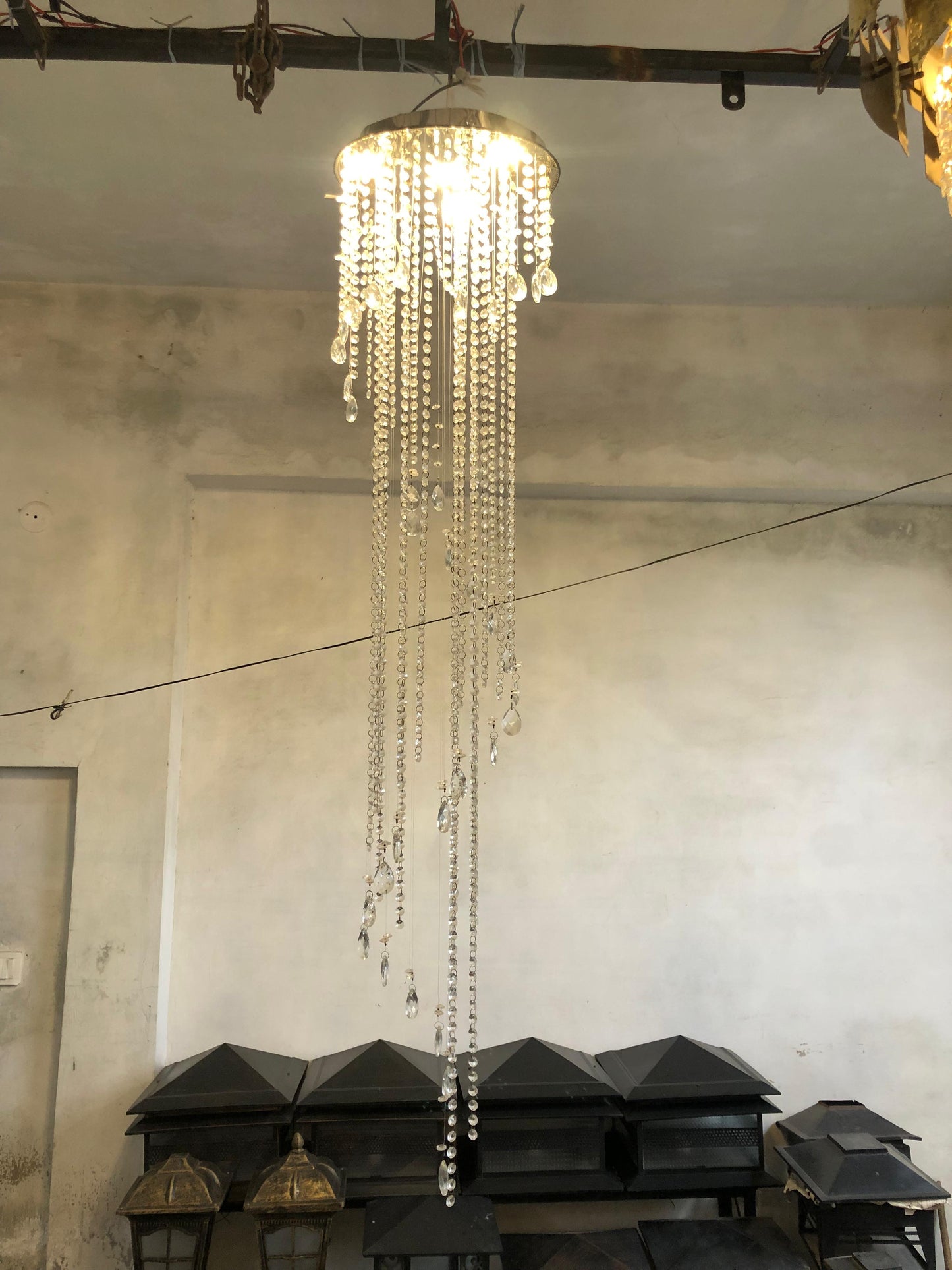 ⚡ Mega Chandeliers Sale – Up to 60% OFF – 4.5FT Long Crystal Saree Chandelier ⚡