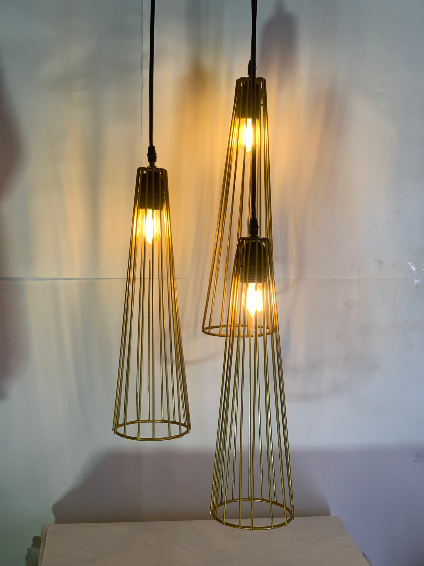 SKU: 321- Metallic Wire Cone Hanging Light (2)