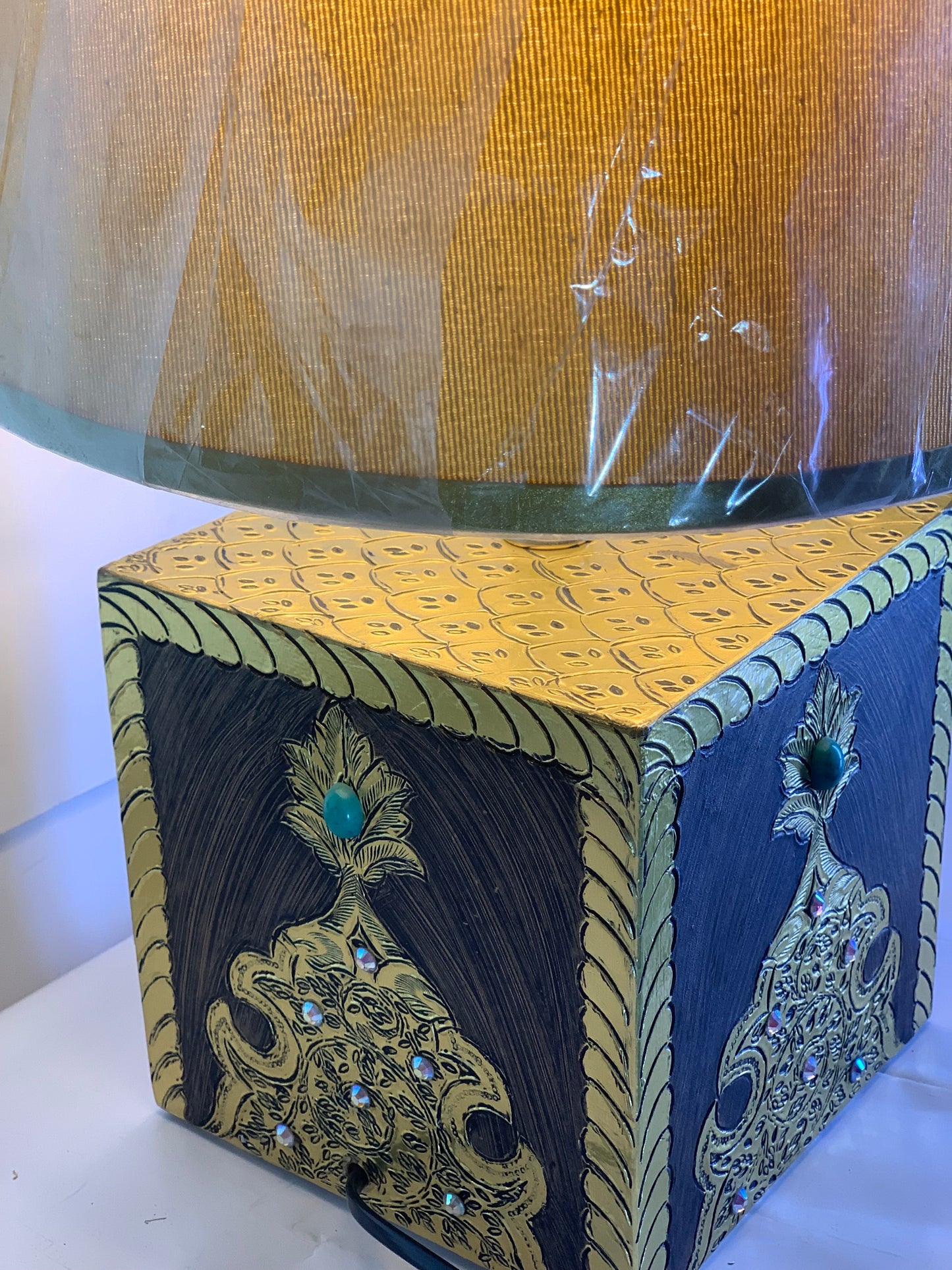 SKU : 022 -Handmade Golden Box Table lamps