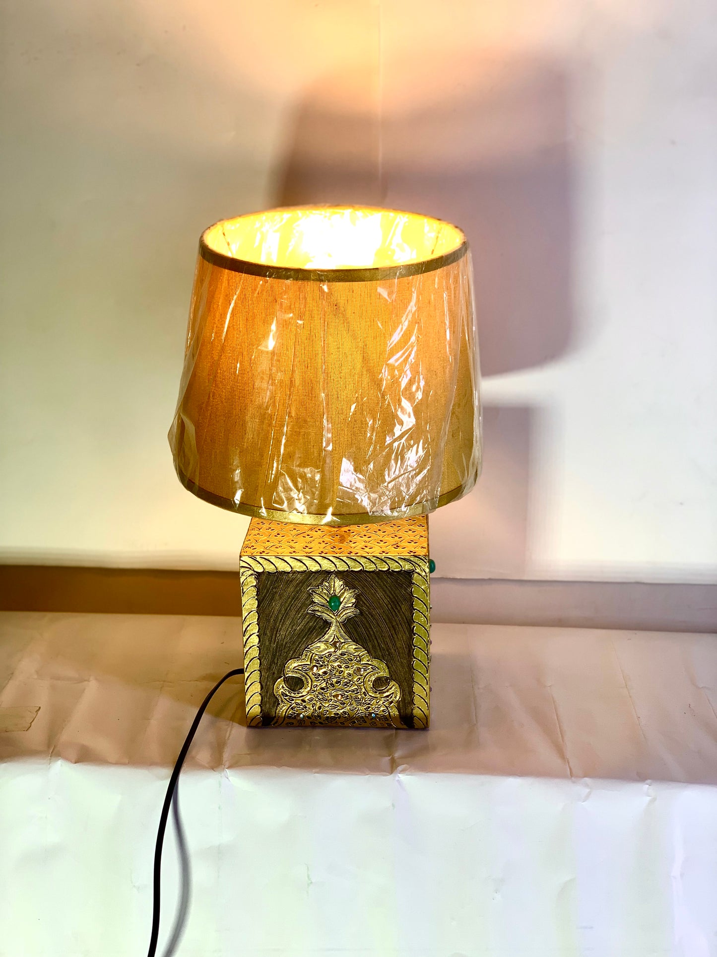 SKU : 022 -Handmade Golden Box Table lamps