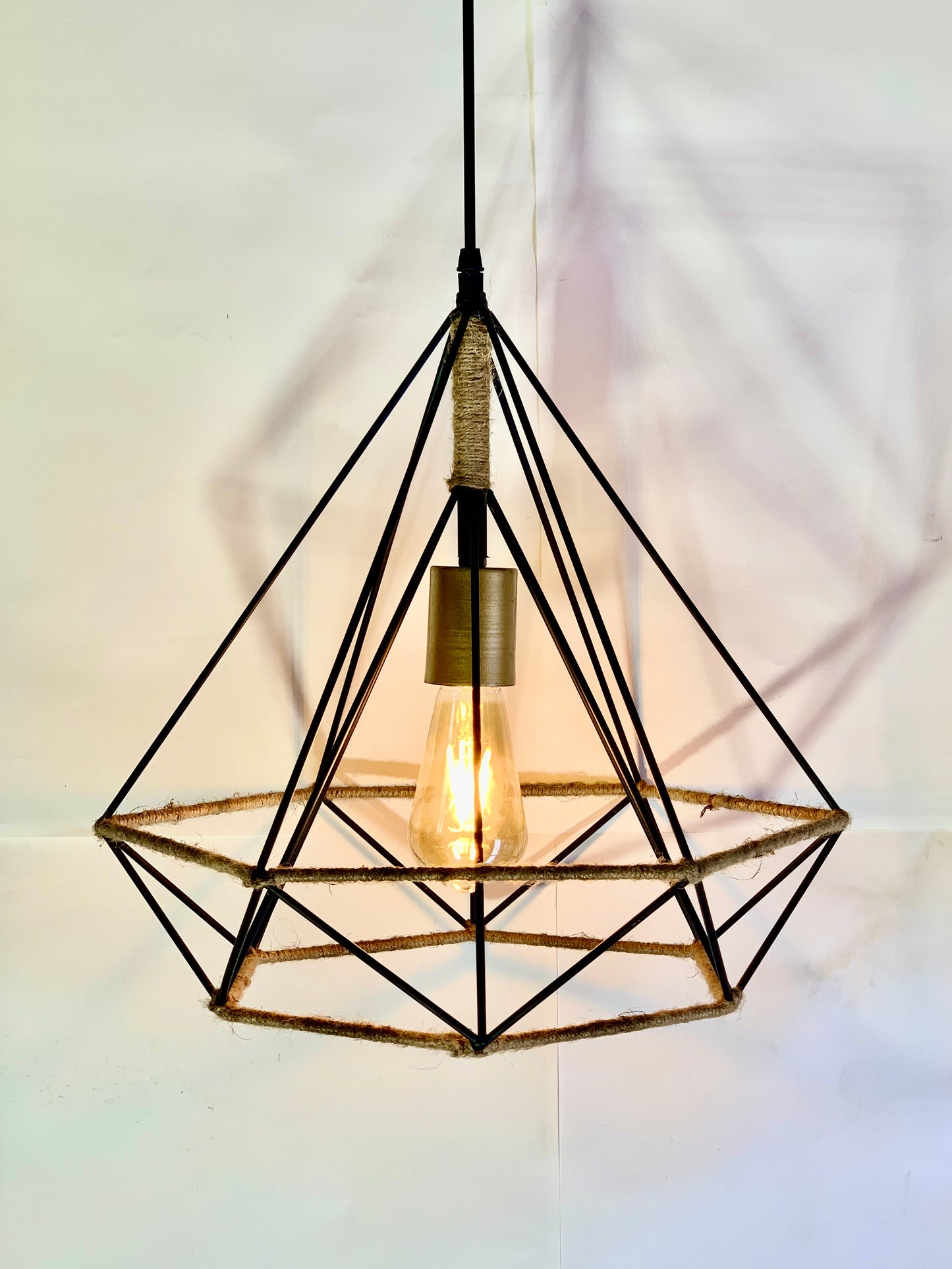 SKU: 328-XL Diamond Jute Hanging Light