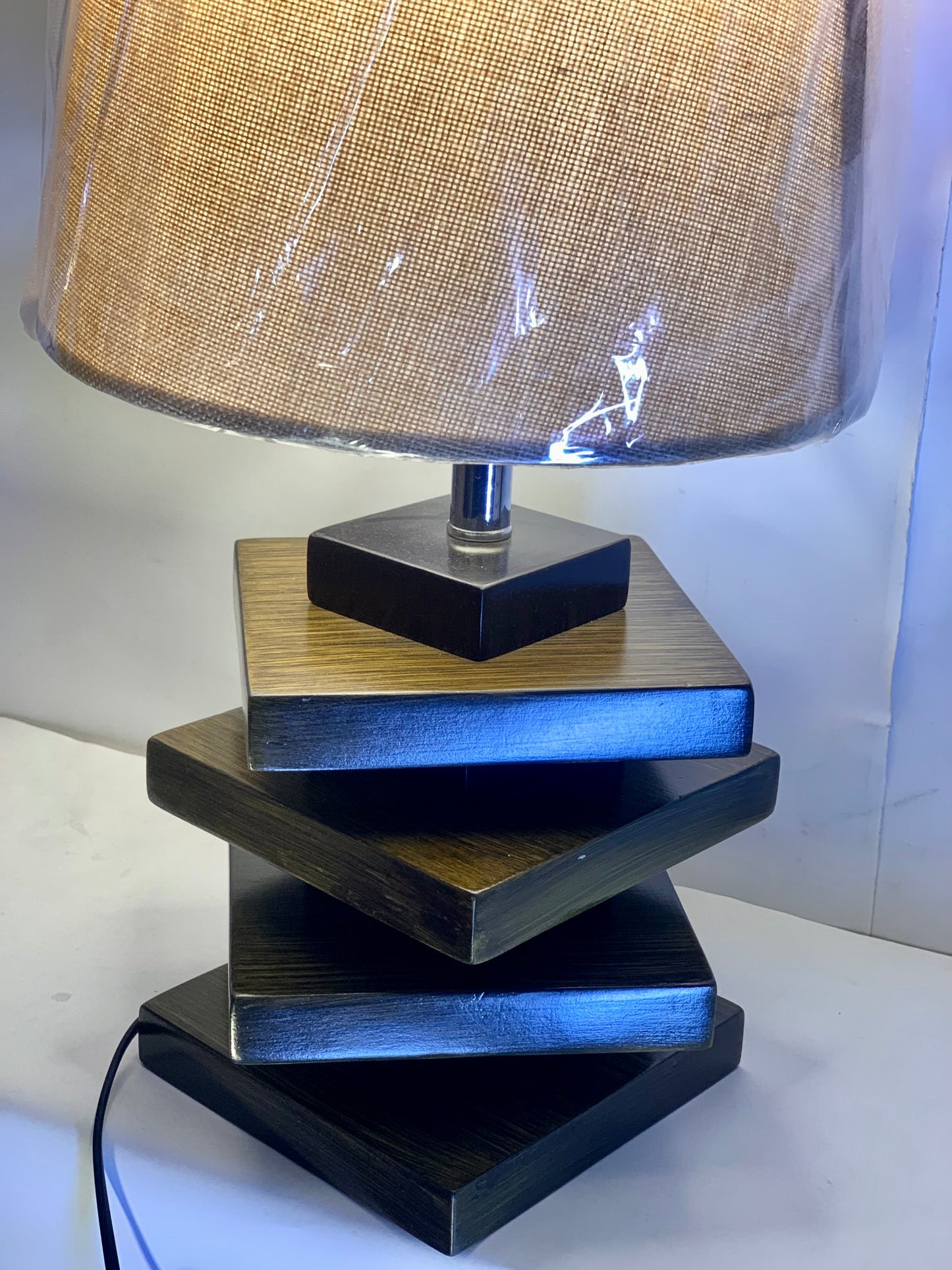 SKU : 002 - Wooden Plates Table lamp Pair