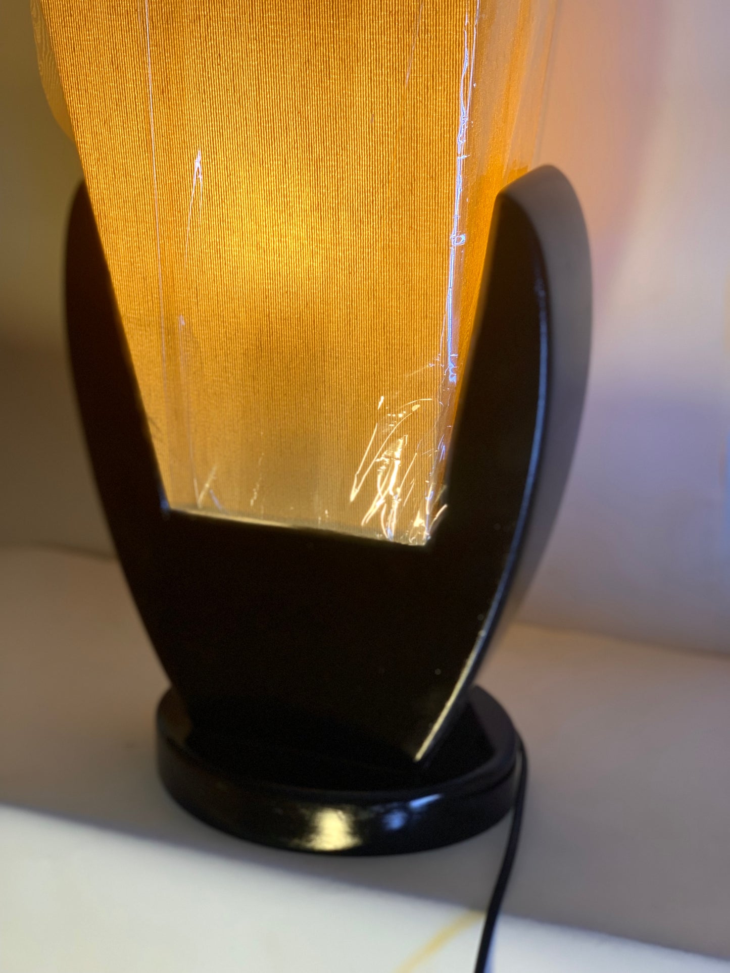 SKU : 007 - Pyramid Table Lamp - Wooden glossy (pair)