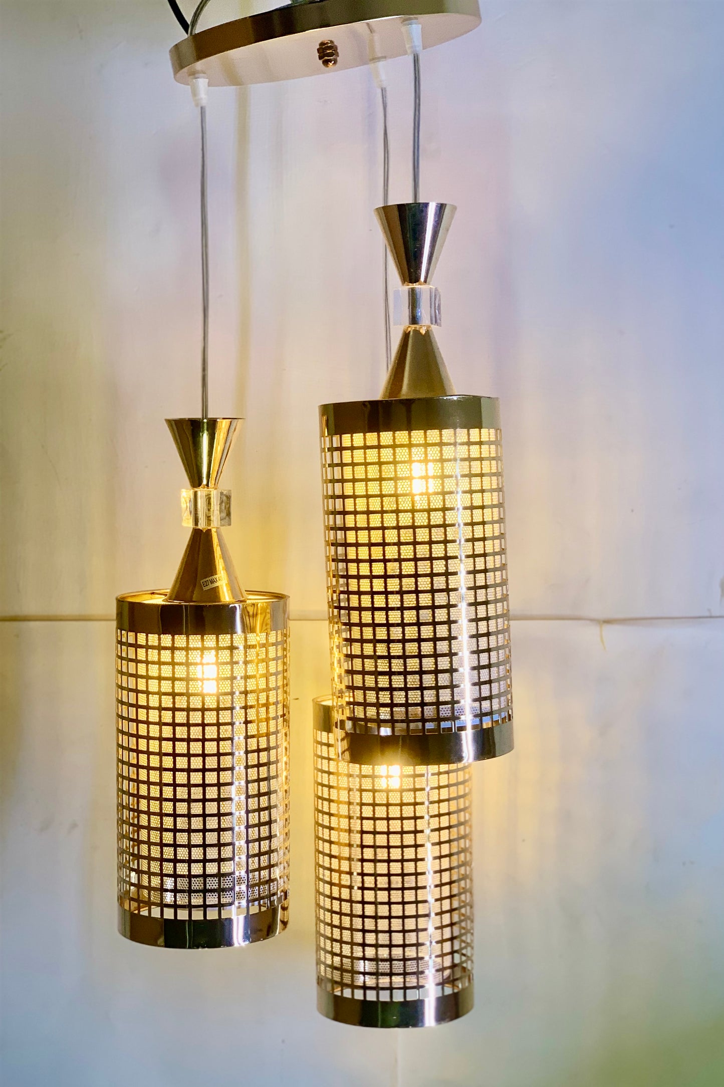 SKU: 343- Golden Metal double glass hanging light (2)