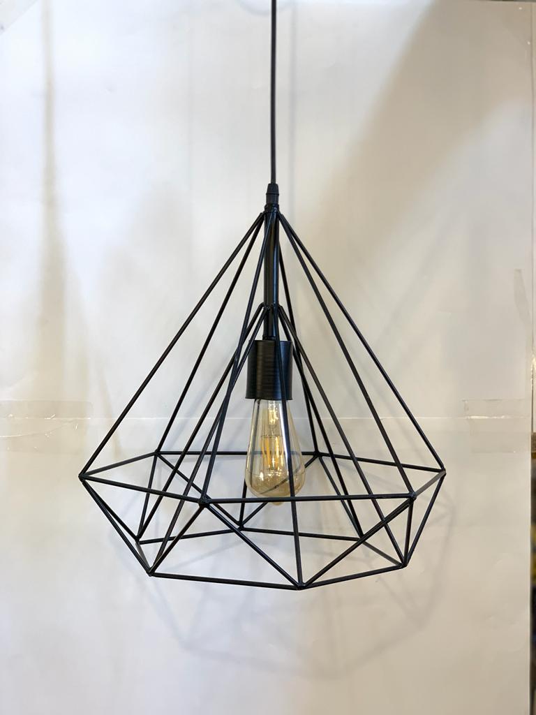 SKU: 332-Diamond Cage Metallic Hanging Light XL