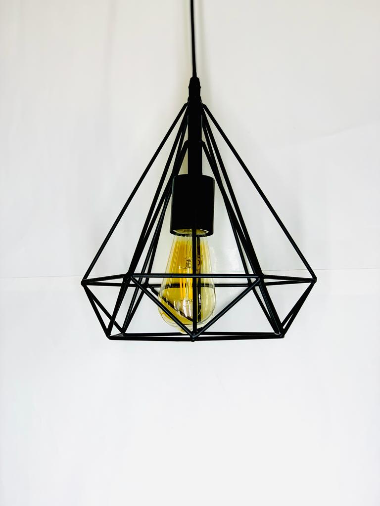 SKU: 331-Diamond Cage Metallic Hanging Light small