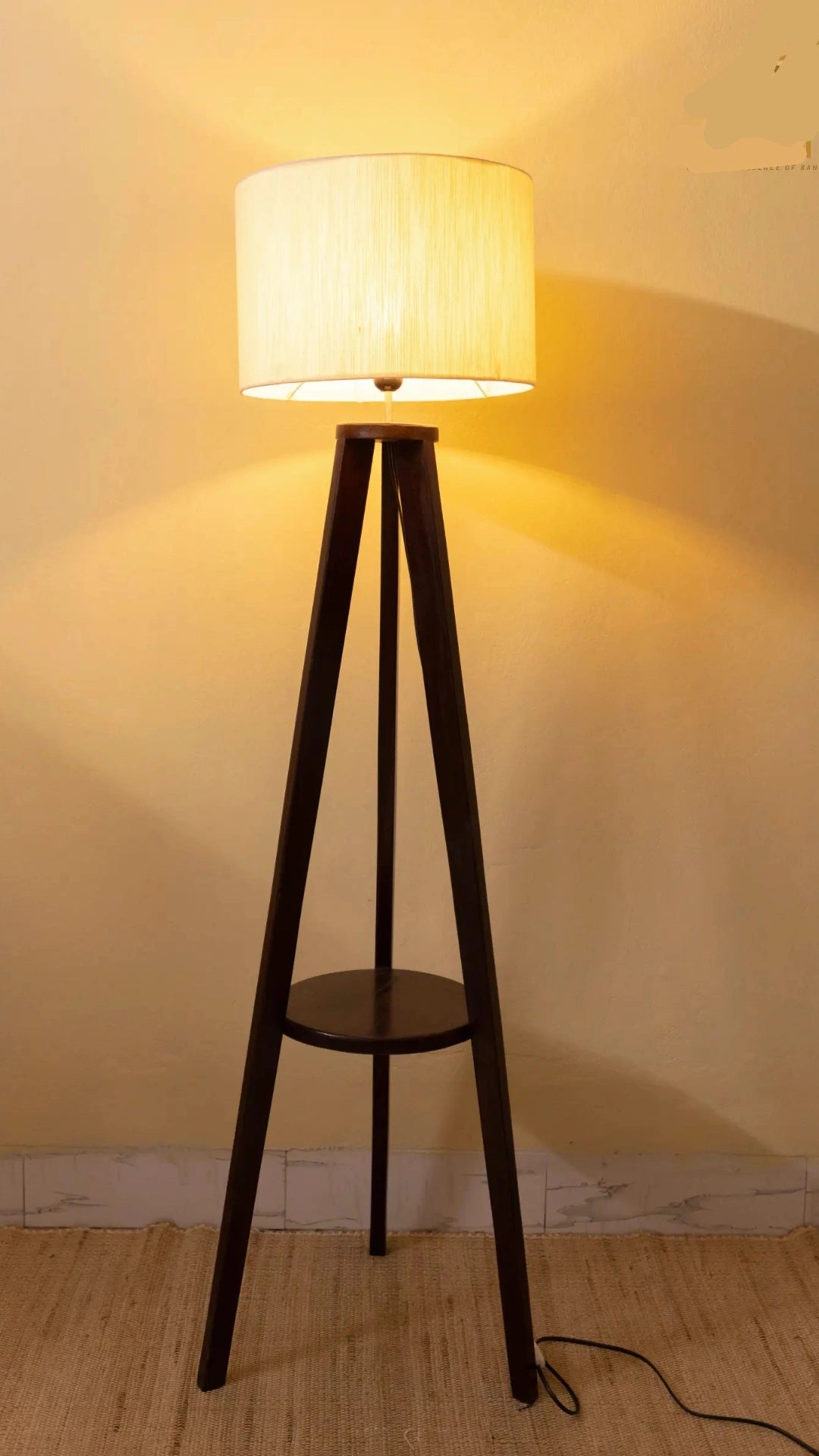 SKU : 101(i) - Tripod Rack Black Wood floor lamp