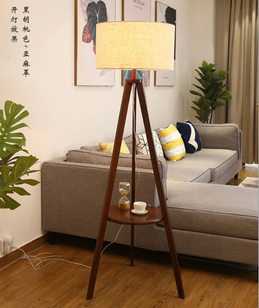 SKU : 101(e)- Brown Tripod Rack wooden floor lamp