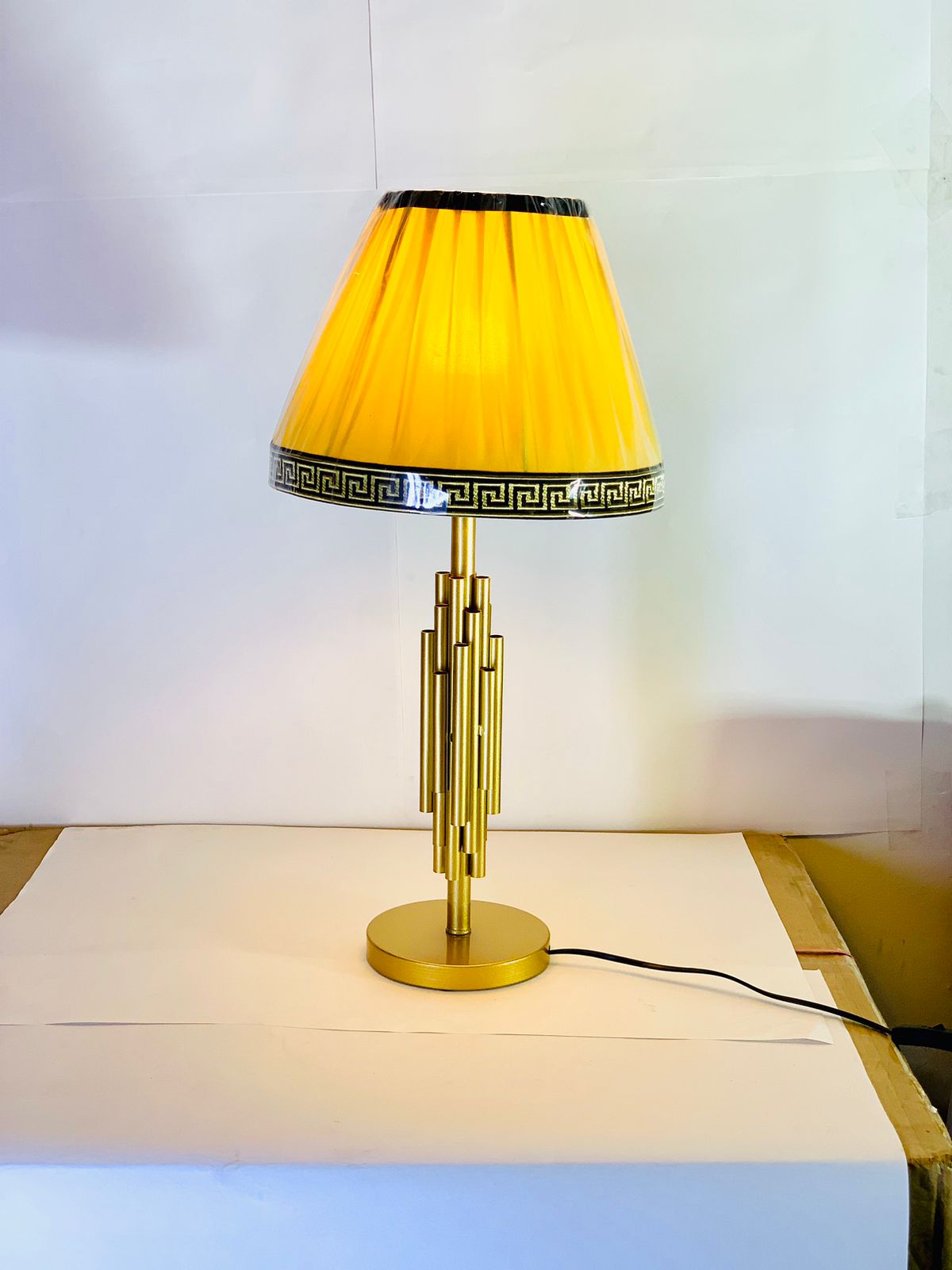 SKU : 033- Pipe Metallic Golden Table Lamp (Pair)
