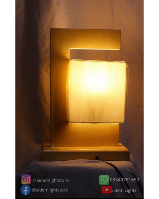 SKU : 45(b) -Wooden color  'C' Type Table Lamp (Pair)