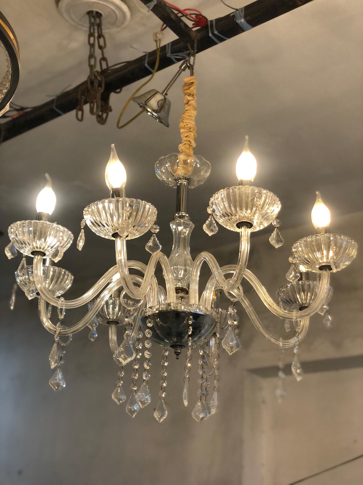 ⚡ Mega Chandeliers Sale – Up to 60% OFF – Candle Glass White Chandelier  ⚡