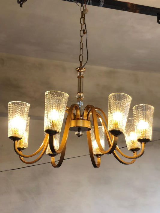 ⚡ Mega Chandeliers Sale – Up to 60% OFF – Golden Metal Glass Chandelier  ⚡