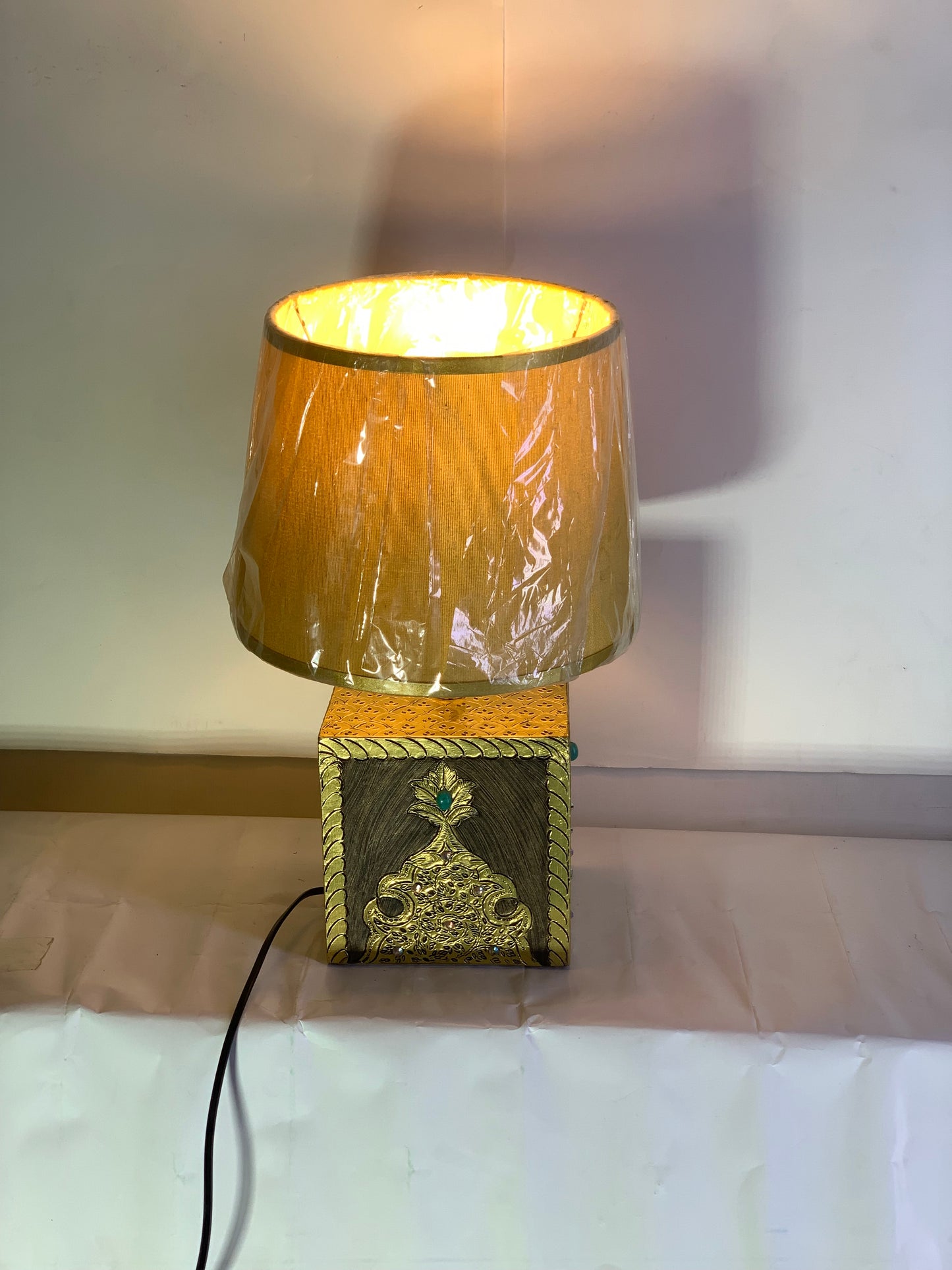 SKU : 022 -Handmade Golden Box Table lamps