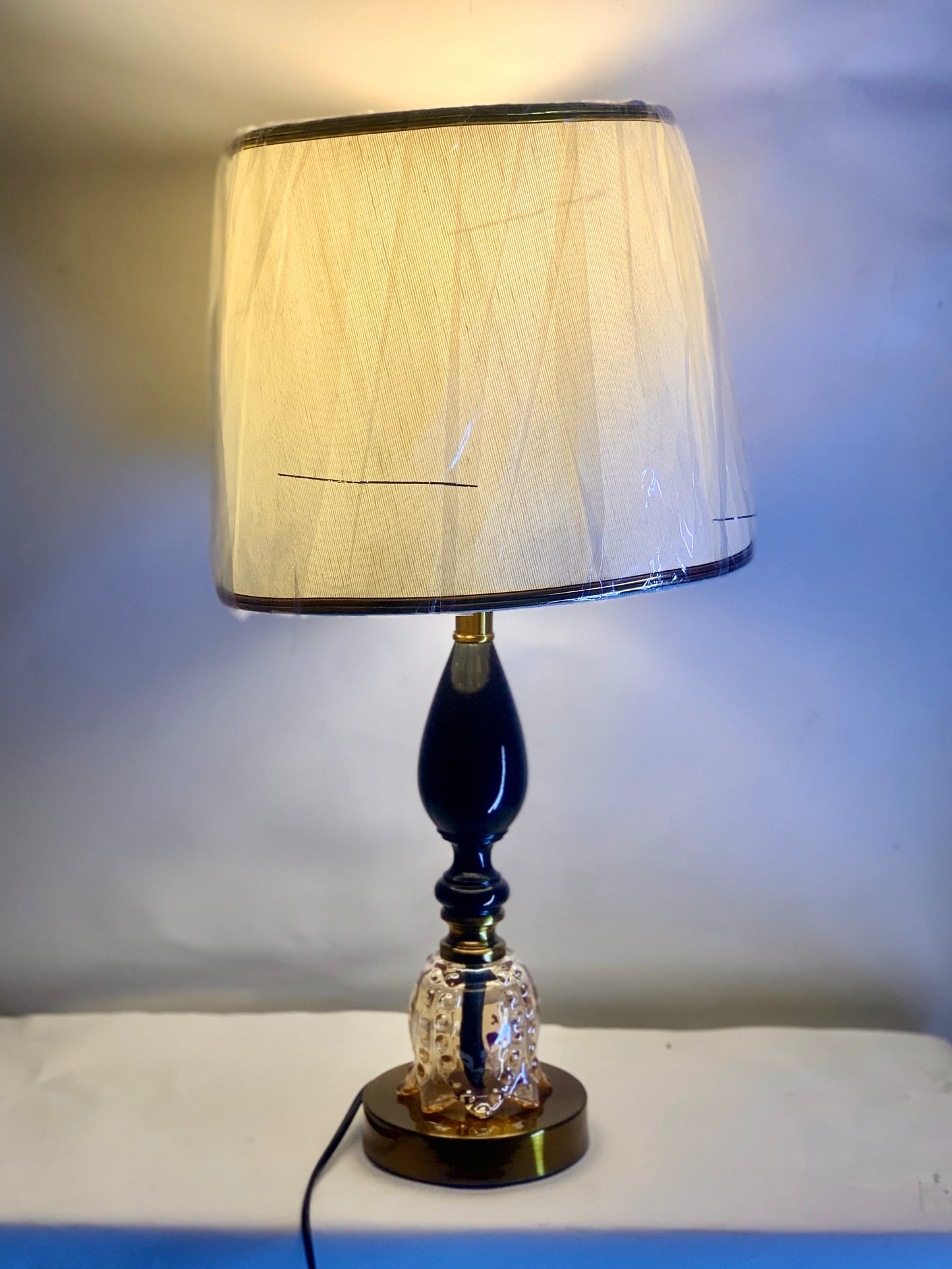 SKU : 024 -Antique Wooden Glass Table lamps