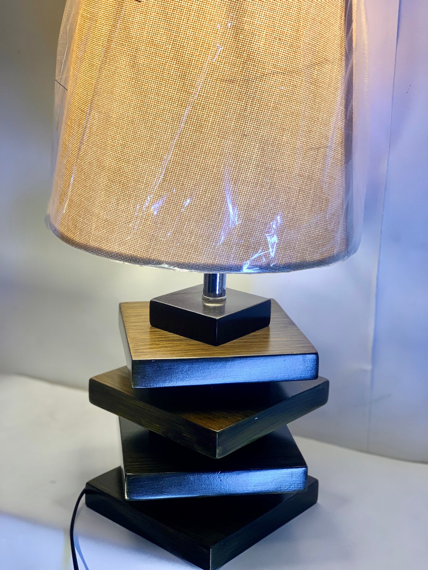 SKU : 002 - Wooden Plates Table lamp Pair