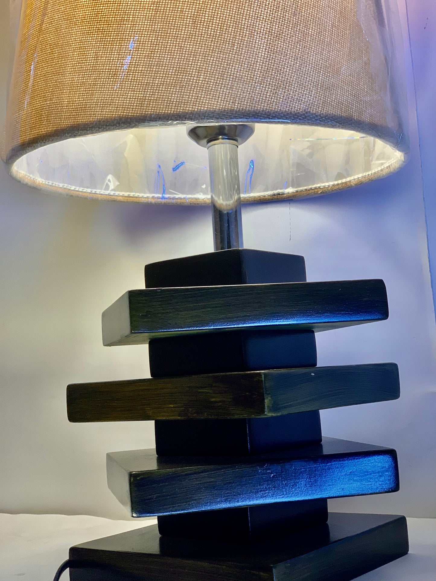 SKU : 002 - Wooden Plates Table lamp Pair