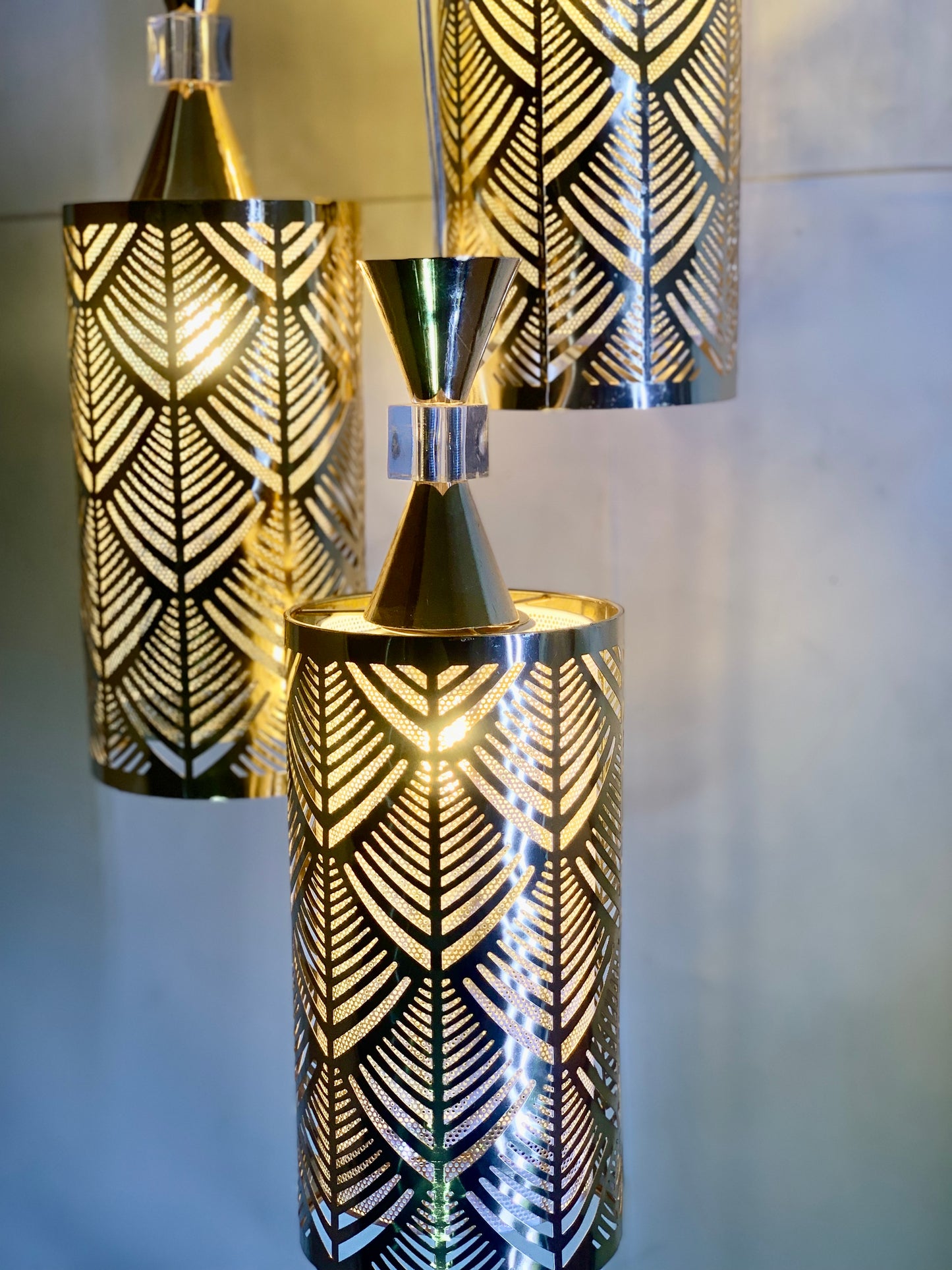 SKU: 342-  Golden Metal double glass hanging light