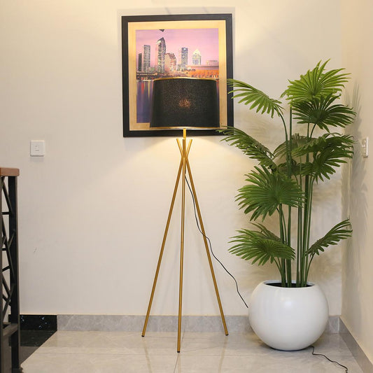 SKU : 111D- Valentino Golden Tripod  Floor lamp (Metal)