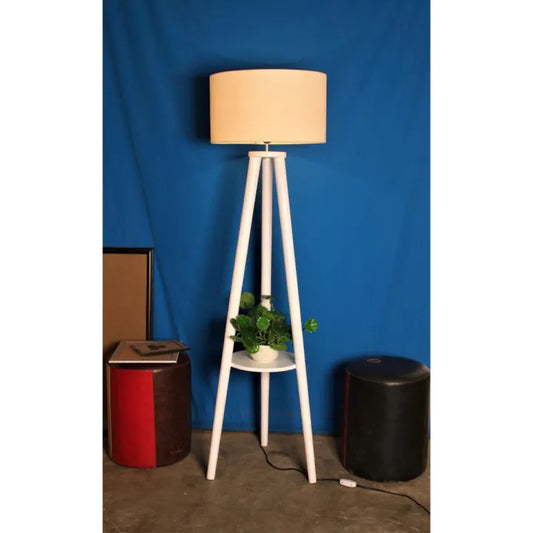 SKU : 101(g)- Tripod Rack wooden floor lamp (White)